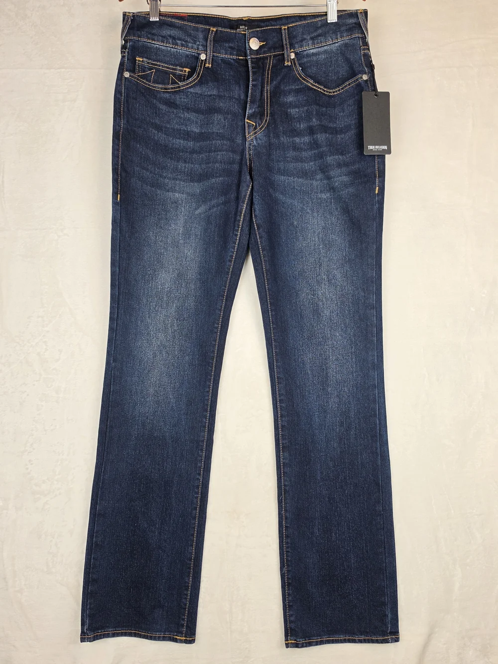 True Religion Ricky Relaxed Straight Jeans Men's 32x34 Dark Wash NWT